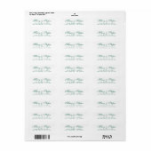 Chic Script Groene Retouradres Etiket (Full Sheet)