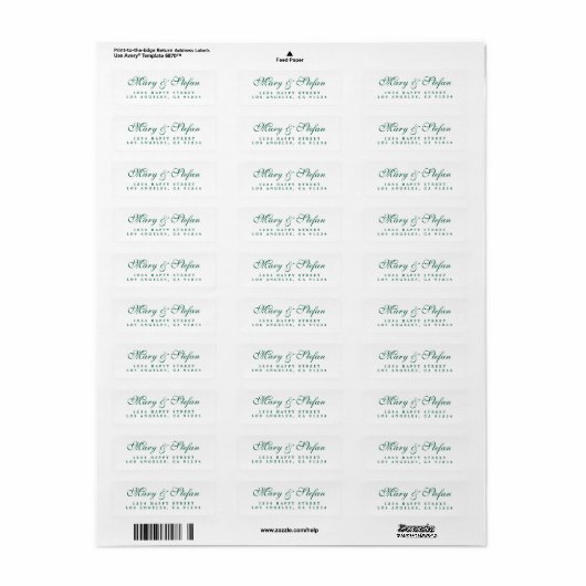 Chic Script Groene Retouradres Etiket (Full Sheet)