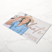 Chic Script H Foto Graduation Party Folie Uitnodiging (Gedraaid)