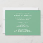 Chic Script H Foto Graduation Party Green Kaart (Achterkant)
