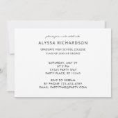 Chic Script H Photo Graduparty White Kaart (Achterkant)