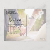 Chic Script Hand Geletterde Foto bruiloft Dank u Briefkaart (Achterkant)