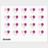 Chic Script Happy Birthday! roze ballon Hart Sticker (Vel)