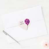 Chic Script Happy Birthday! roze ballon Hart Sticker (Envelop)