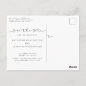 Chic Script Het Verloving Datumfoto opslaan Briefkaart (Achterkant)