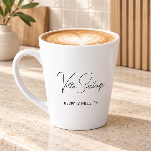 Chic Script Home Residentie Naam Latte Mok