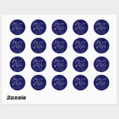 Chic Script Huwelijk Bewaar De Datum Ronde Sticker (Vel)