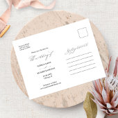Chic Script Huwelijk Save The Date 3 Foto Collage Briefkaart