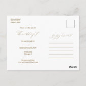 Chic Script Huwelijk Save The Date 3 Foto Collage Briefkaart (Achterkant)