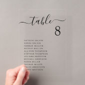 Chic script huwelijks tafel zitplaats kaart acryl uitnodigingen (Insitu (Draagbaar))