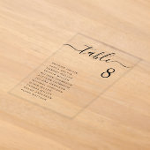 Chic script huwelijks tafel zitplaats kaart acryl uitnodigingen (Laagn)