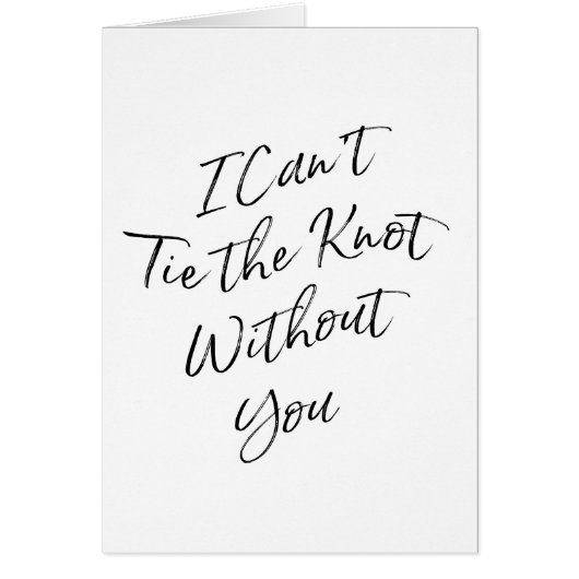 Chic Script "Ik kan de knoop niet zonder u stropda (Voorkant)
