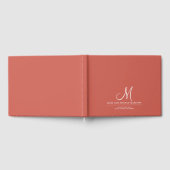 Chic Script Initiaal bruiloft Monogram Rust Sinaas Gastenboek (Volledig)