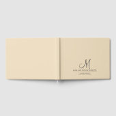Chic Script Initiaal Wedding Monogram Cream Gastenboek (Volledig)