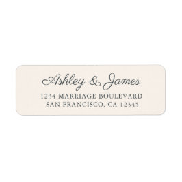 Chic Script Ivoor Retouradres Bruiloft Etiket