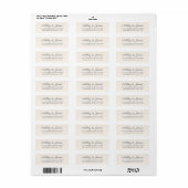 Chic Script Ivoor Retouradres Bruiloft Etiket (Full Sheet)