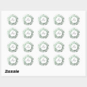 Chic Script Joy Groene Folie Krans Kerstmis Ronde Sticker (Vel)