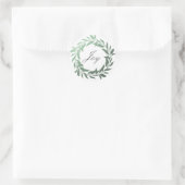 Chic Script Joy Groene Folie Krans Kerstmis Ronde Sticker (Tas)