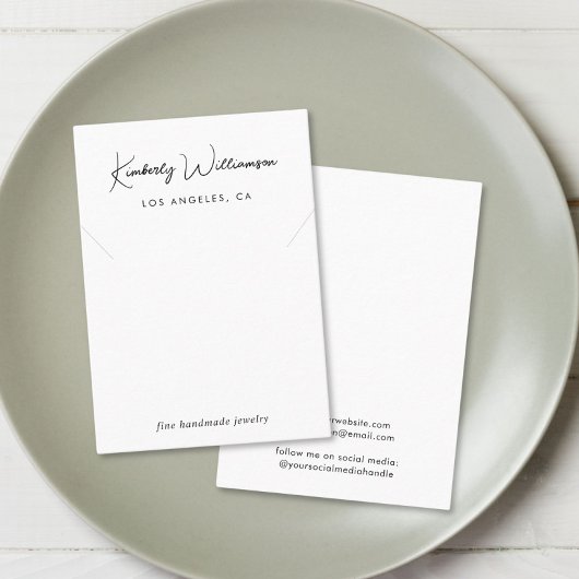 Chic Script Ketting Display Kaart Visitekaartje