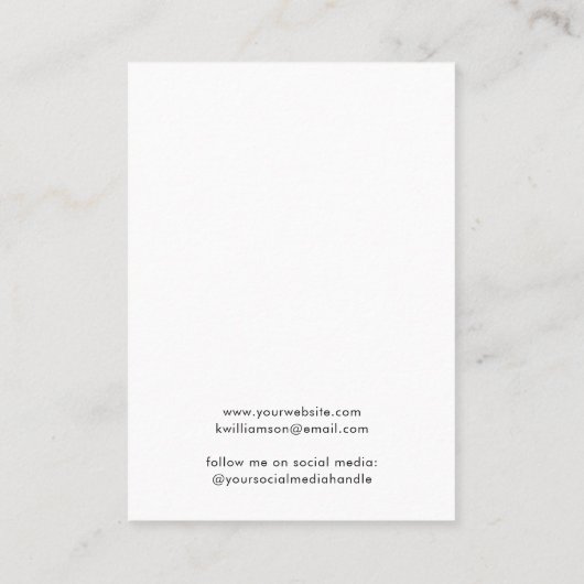 Chic Script Ketting Display Kaart Visitekaartje (Achterkant)