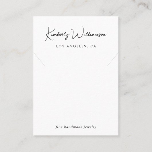 Chic Script Ketting Sieraden Display Kaart Visitekaartje (Voorkant)