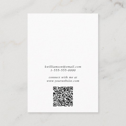 Chic Script Ketting Sieraden Display Kaart Visitekaartje (Achterkant)