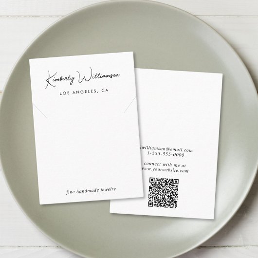 Chic Script Ketting Sieraden Display Kaart Visitekaartje