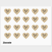 Chic Script Kraftpapier Bedankje Cadeau Hart Label (Vel)
