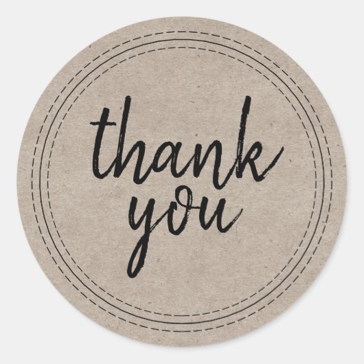 Chic Script Kraftpapier Bedankje Gift Label (Voorkant)