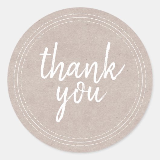 Chic Script Kraftpapier Bedankje Gift Label (Voorkant)