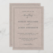 Chic Script Kraftpapier Trouwkaart Kaart (Voorkant / Achterkant)