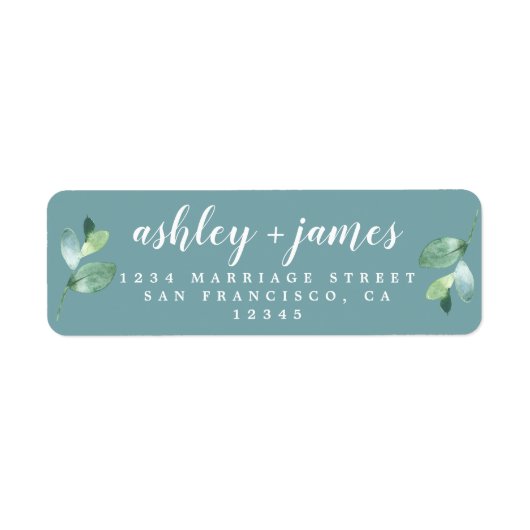 Chic Script Loofwerk Blauw Retouradres Label (Voorkant)