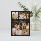 Chic Script Love and Bedankt Wedding Bedankt Briefkaart (Staand voorkant)