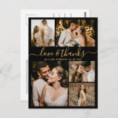 Chic Script Love and Bedankt Wedding Bedankt Briefkaart (Voorkant / Achterkant)