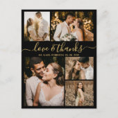 Chic Script Love and Bedankt Wedding Bedankt Briefkaart (Voorkant)