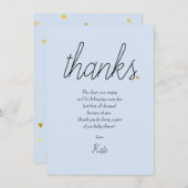 Chic script Love Heart Baby Boy Bedankt Gedicht (Voorkant / Achterkant)