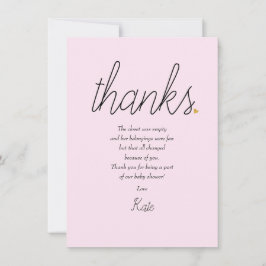 Chic script Love Heart Baby Girl Bedankt Gedicht