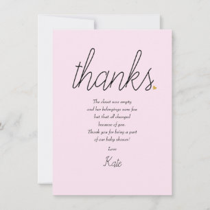 Chic script Love Heart Baby Girl Bedankt Gedicht
