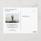 Chic Script Love Wedding Dank u Foto Briefkaart (Achterkant)