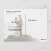 Chic Script Love Wedding Dank u Foto Briefkaart (Achterkant)