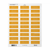 Chic Script Mellow Yellow Trouw Retouradres Etiket (Full Sheet)