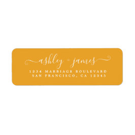 Chic Script Mellow Yellow Weduwingadres Etiket