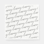 Chic Script Merry Kersttypografie Patroon Servet (Voorkant)