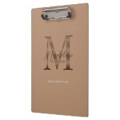 Chic Script Metallic Taupe Gold Monogram Klembord (Links)