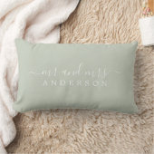 Chic Script Mijnheer Mevrouw Pastelgroen Pasgetrou Kussen (Deken)