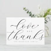 Chic Script Minimale Liefde Bedankt Foto Baby Show (Staand voorkant)