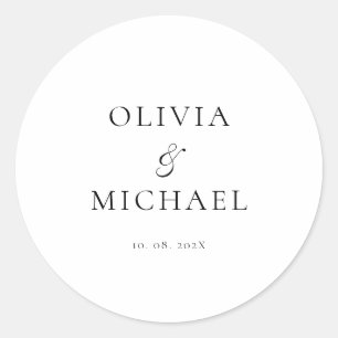 Chic Script minimalistische bruiloft Ronde Sticker