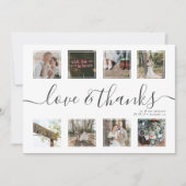 Chic Script Modern Photo Collage Wedding Hartelijk Bedankkaart (Voorkant)