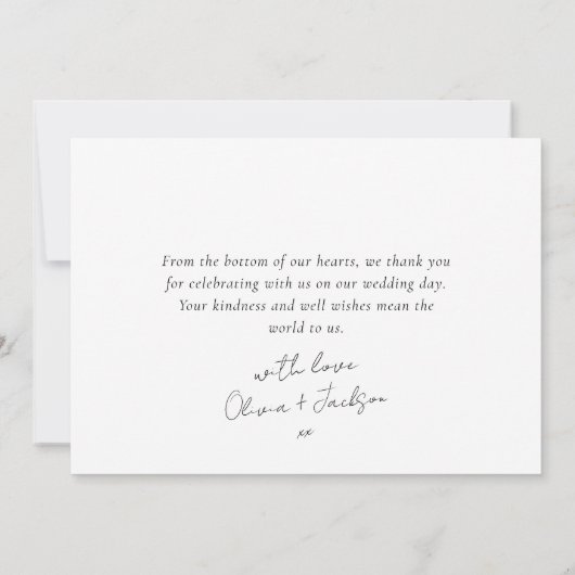 Chic Script Modern Photo Collage Wedding Hartelijk Bedankkaart (Achterkant)