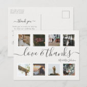 Chic Script Modern Photo Collage Wedding Hartelijk Briefkaart (Voorkant / Achterkant)